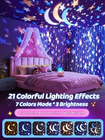 Noční světlo projektor hvězdné oblohy pro děti - růžové - 4
