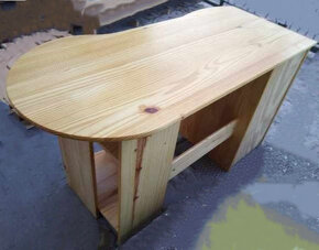 Dřevěný psací stůl masiv s vysouvací deskou na klávesnici - 4