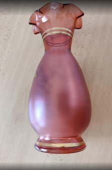 Retro váza BOHEMIA se zlac. oroplastikami - 4