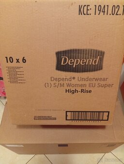 Depend Super pro ženy, inkontinenční kalhotky S/M, 6 x10ks - 4