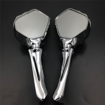 Chrom zrcátka chopper,cruiser Skeleton,těžký masív. - 4