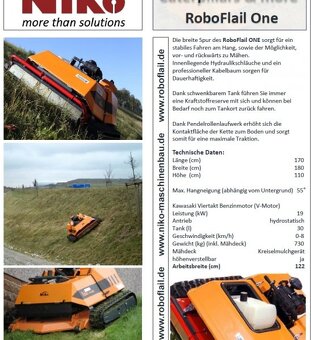 700kg/122cm profi sekačka svah radio benzin Roboflail - 4