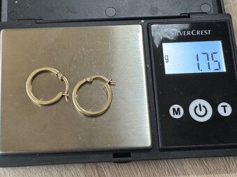 Zlaté náušnice kruhy 1,75g 585/1000 - 4