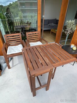 Zahradní nábytek IKEA ÄPPLARÖ – rozkládací stůl + 2 židle - 4