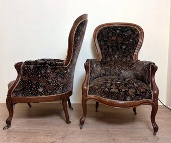Dvojice Starožitních Francouzských křesel - 4