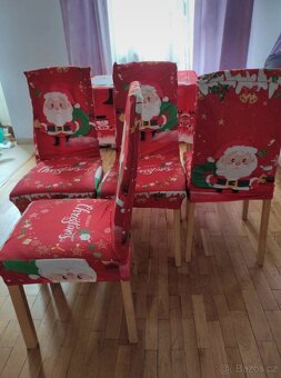 Vánoční ubrus a 4 napínací potahy na židle - 4