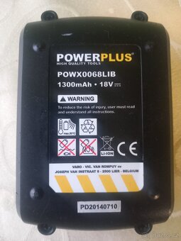 PowerPlus 18V 1300mAh, 2ks + nabíječka + napájecí kabel - 4