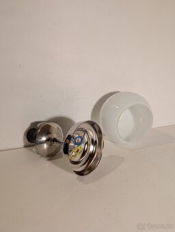 Art Deco lustr z niklované mosazi, stropnice,  až 2 ks - 4