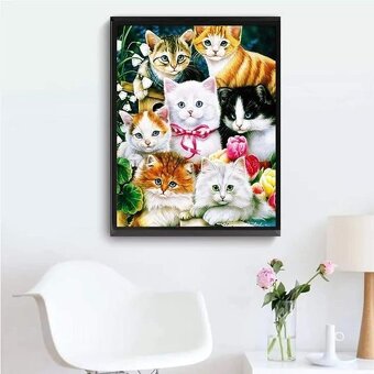 Diamantový obraz 5D.Roztomilá kočka 45 x 55 cm - 4