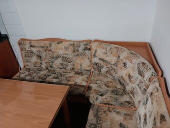 Rohová jídelní lavice, stůl a židle - 4