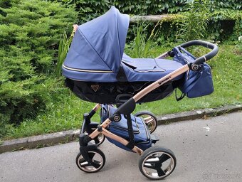PRODÁM KOČÁREK JUNAMA FLUO LINE BLUE DVOJKOMBINACE - 4