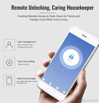 Inteligentní zámek dveří Tuya, s otiskem prstu - 4