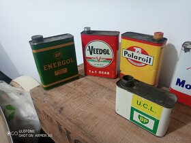 staré plechovky BP, Shell, Castrol, Veedol, Poraloil - 4