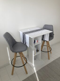 Barová židle, barvy dubu, tmavě šedá (2x) - 4