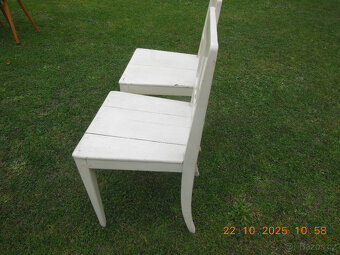 staré židle 2ks bílé - 4