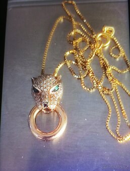 Zlatý řetízek s přívěskem Pantera - 4