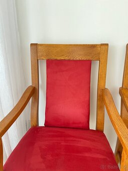 Prodám 8 ks dubové židle masiv se semišovým potahem - 4