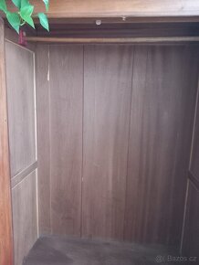 Starožitná skříň na kabáty, tmavě hněda/mahagón, - 4