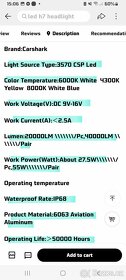 Led žárovky patice H8/H9/H11 40ooolm 6oooK - 4