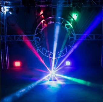 Pohyblivá hlava Wash Beam DMX SHEHDS 3v1 LED Laser Efekty - 4
