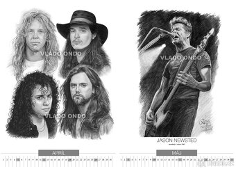 Predám LP Metallica + kreslený kalendár portrétov Metallica - 4