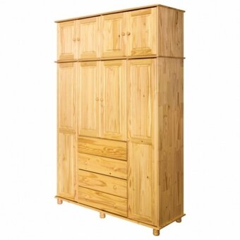 Dřevěná skříň 4dveřová 8852 lak - 4