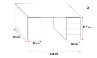 Dětská postel Ruby V s roštem a psacím stolem - 4