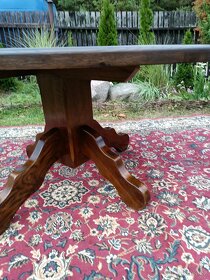 Rustikální , dubový stůl jídelní ovál  . - 4