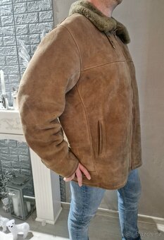 Pánská beraní bunda / shearling kabát L/XL - 4