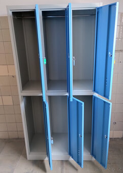 Kovová šatní skříňka - locker 6 boxů modrošedá 185×90×45 - 4