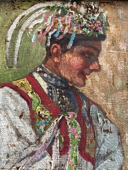 Obraz Krojovaný pár, olej na plátně 65x55 - 4