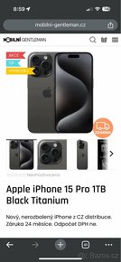 iPhone 15 Pro 1TB Black Titanium. CZ distribuce, zaruka 24m - 4