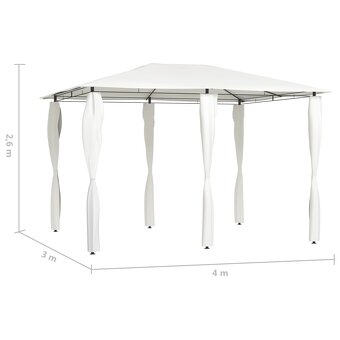 Altán s krytými sloupky 3 x 4 x 2,6 m krémový 160 g/m² - 4