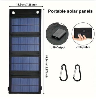 Skládací solární panel 35W, černý - NOVÝ - 4