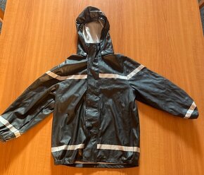 Nepromokavý set kalhoty s laclem+bunda s kapucí, vel.122/128 - 4