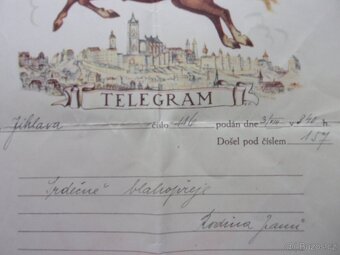 2x STARÝ TELEGRAM - POŠTA - JIHLAVA - 4