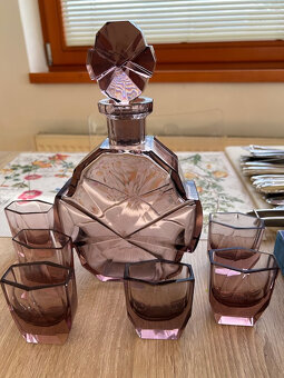 Krásný set, kouřová karafa a skleničky Art Deco - 4