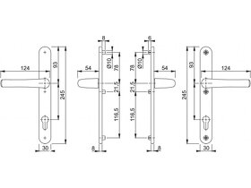 Bezpečnostní kování HOPPE klika/klika bílá, úzký štítek - 4