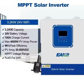 Hybridní měnič 3.2kw solární střídač FVE MPPT 24V NOVÝ - 4