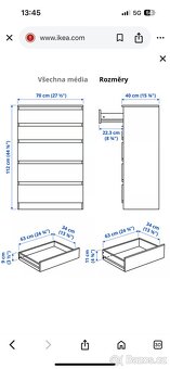 Komoda IKEA – 5 zásuvek, černohnědá - 4
