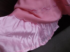 Originální vintage starorůžové šaty vyšívané - 4