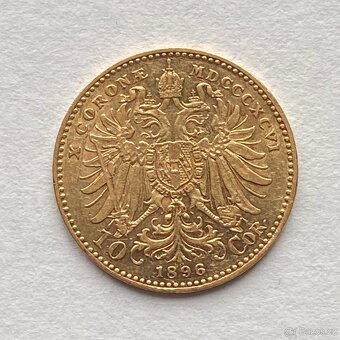Rakousko Uhersko FJI. zlatá 10 koruna 1896 bz sbírkový stav - 4