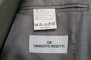 Šedý pánský oblek Umberto Rosetti, s vestou, velikost 46 - 4