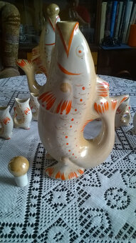 Keramická karafa s panáky - 4