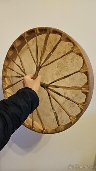 Šamanský buben z jelení kůže (45 cm) - 4