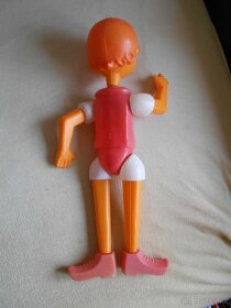 Stará, plastová hračka Pinocchio. - 4
