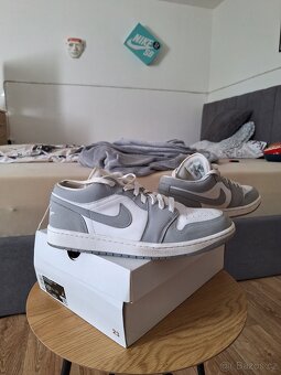 Nike Air Jordan 1 low White/wolf grey-aluminum - 4