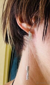 Krásné náušnice 2v1, Preciosa, chir. ocel, nové, sleva 850 - 4