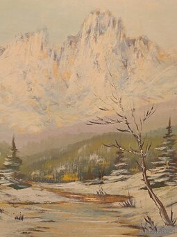 Obraz Jan Boža Pospíšil,Vysoké Tatry Gerlach1947,olej 61x71 - 4