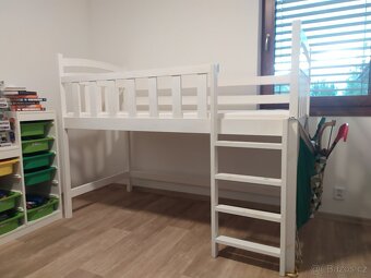 Dětská vyvýšená postel, masiv smrk - 4